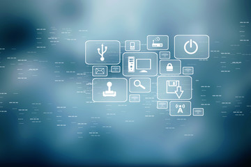 2d illustration technology background