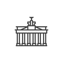 Berlin City Landmark Line Icon. Linear Style Sign For Mobile Concept And Web Design. Brandenburg Gate Outline Vector Icon. Germany Building Travel Symbol, Logo Illustration. Vector Graphics