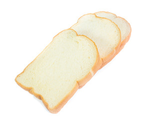 slice of bread on white background