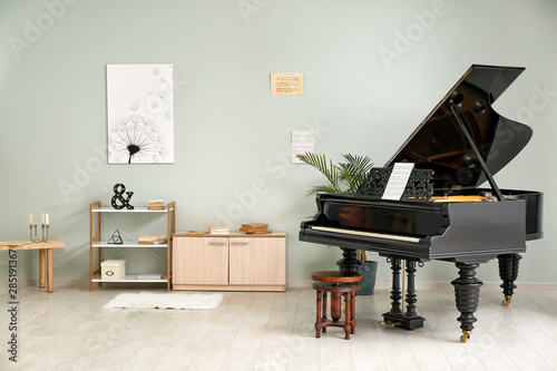 Fotomural Interior of room with stylish grand piano