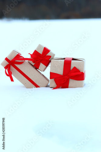 On Snow Gift Box Ball Landscape Snowflake Buy This Stock
