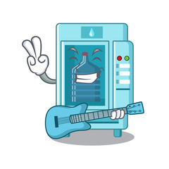 Sticker - With guitar water vending machine isolated the cartoon