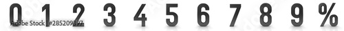 Fotomural numbers black 3d rendering icon set percentage sign interest rate symbol sale di