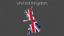 United Kingdom Map-flag Chalkboard Style Illustration