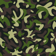 Wall Mural - Military Camouflage Green Seamless Pattern