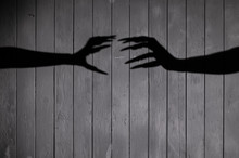 Witch's Hand Shadow, Black Halloween Background