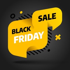 Wall Mural - Black Friday Sale and discount banner design. Concept of sale, clearance and discount. Vector illustration.
