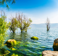 Wall Mural - Landscape of Erhai Lake, located in Dali, Yunnan, China.