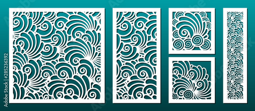 Cuadros en Lienzo Laser cut template pattern, vector set