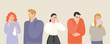 Set of vector illustrations of people suffering from various symptoms of the common cold and flu.