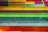 Fototapeta Tęcza - rainbow colored urban staircase in Balat, Istanbul