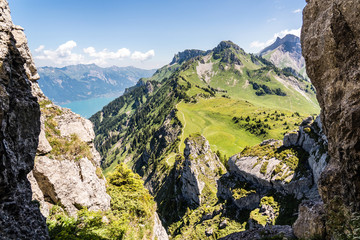 Wall Mural - Aussicht von der schynigen Platte Richtung Brienzersee, Brienz, Berner Oberland, Schweiz