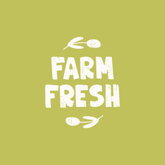 Wall Mural - Farm fresh hand drawn lettering