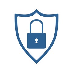 Aufkleber - Security icon. Shield and lock silhouette. Template design for web site, logo, app, UI.