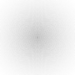 Poster - geometric monochrome halftone circular dot pattern background - black and white abstract vector grap
