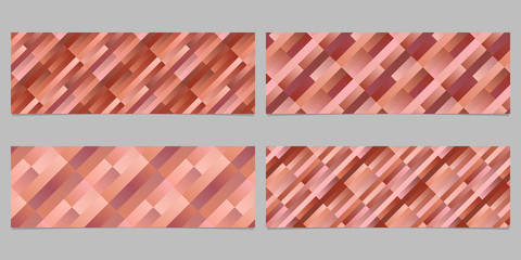 Poster - Geometrical stripe pattern banner background set - abstract vector designs from diagonal rectangles