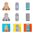 © pandavector - Isolated object of municipal and center symbol. Collection of municipal and estate vector icon for stock.