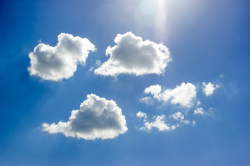 Wall Mural - blue sky and beautiful fluffy cloud. best summer sky photo background.