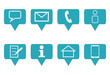 8 blaue Business Icons für Website