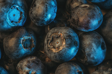 Wall Mural - Fresh Blueberry Background, Macro Photo. Fresh Organic Blueberry Berries, Healthy Food