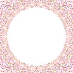 Poster - round floral frame design - abstract vector border graphic element