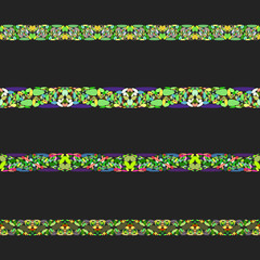 Poster - Gravel stone mosaic divider line set - vector design elements