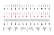 © Aleksandr - Set of ruler size indicators with different unit distances, inches and centimeters.