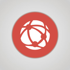 Wall Mural - internet, browser, communication icon on a red circle white background