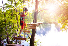 Rope Adventure Bridge For Kids Between Trees