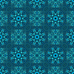 Poster - Abstract window glass pattern art - mosaic geometrical bohemian seamless spiritual vector background