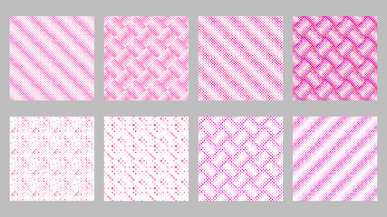 Poster - Seamless geometrical dot pattern background set - abstract vector illustration