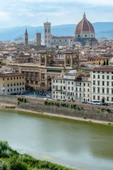 Wall Mural - Florence cityscape with Arno river in a summer day.