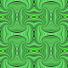 Poster - Green psychedelic abstract seamless striped spiral pattern background design - vector illustration from swirling rays