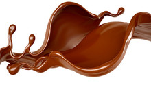 Splash Of Chocolate 3d Illustration, 3d Rendering.