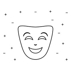 Poster - mask theater traditional isolated icon