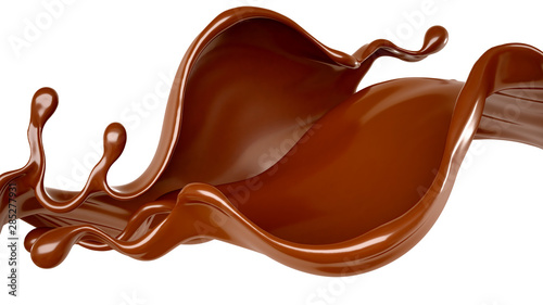 Cuadros en Lienzo Splash of chocolate 3d illustration, 3d rendering.