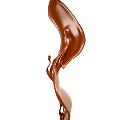 Wall Mural - Splash of chocolate 3d illustration, 3d rendering.