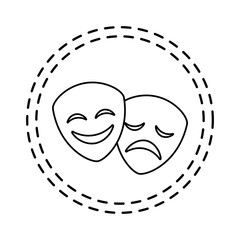 Poster - patch of masks theater traditional isolated icon