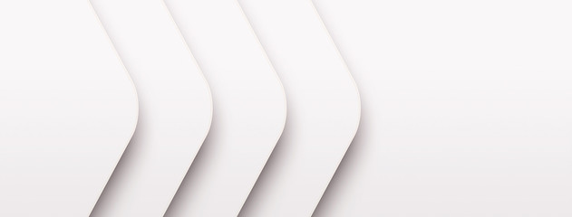 Wall Mural - Banner with copyspace. Abstract grey and white tech geometric corporate design background. Art style can be used in cover design, book design, poster, cd cover, flyer, website. 3d illustration.