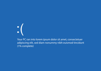 Blue screen with operating system error message