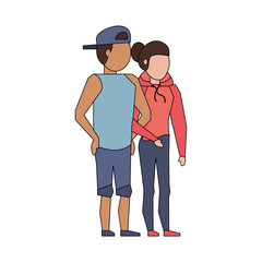 Wall Mural - couple love young relationship cartoon