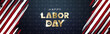© HSNKRT - Labor day September 2 background,united states flag, greeting card with brush stroke background in United States national flag colors, modern design vector illustration