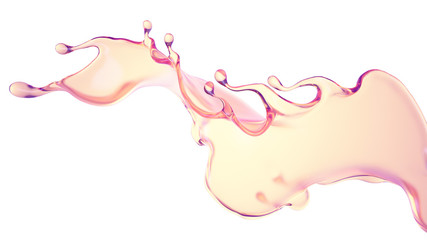 Wall Mural - Splash of thick pink fluid. 3d illustration, 3d rendering.