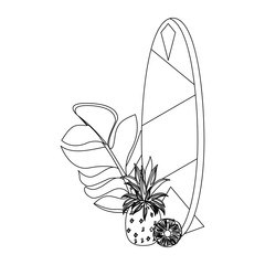 Sticker - tropical summer relax holiday cartoon in black and white