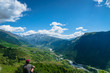 © Marius Karp - Svaneti mountain and village landscape at the trekking and hiking route near Mestia village in Svaneti region, UNESCO heritage area in Georgia.