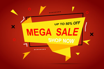 Mega sale discount colorful banner for your business