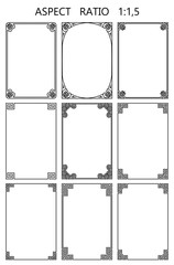 Set of vector rectangular frames in traditional greek style