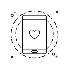 Canvas Print - smartphone device with heart in screen