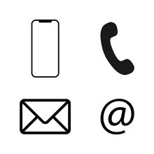 Contact Set - Email, Envelope, Phone, Mobile Icons