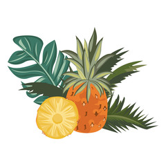 Sticker - delicious fresh citrus pineapple cartoon